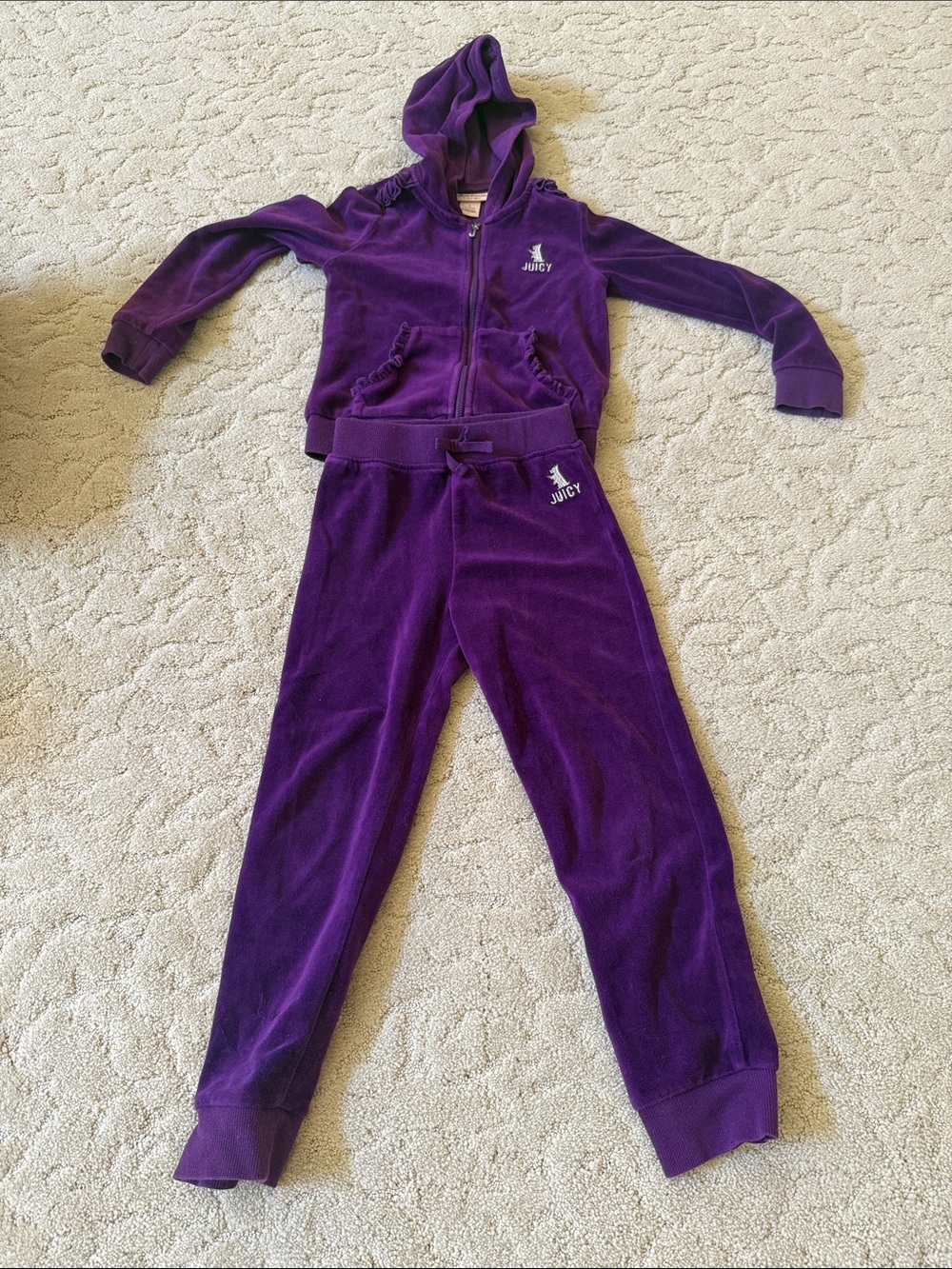 Juicy Couture Purple Velour Hoodie & Jogger Set